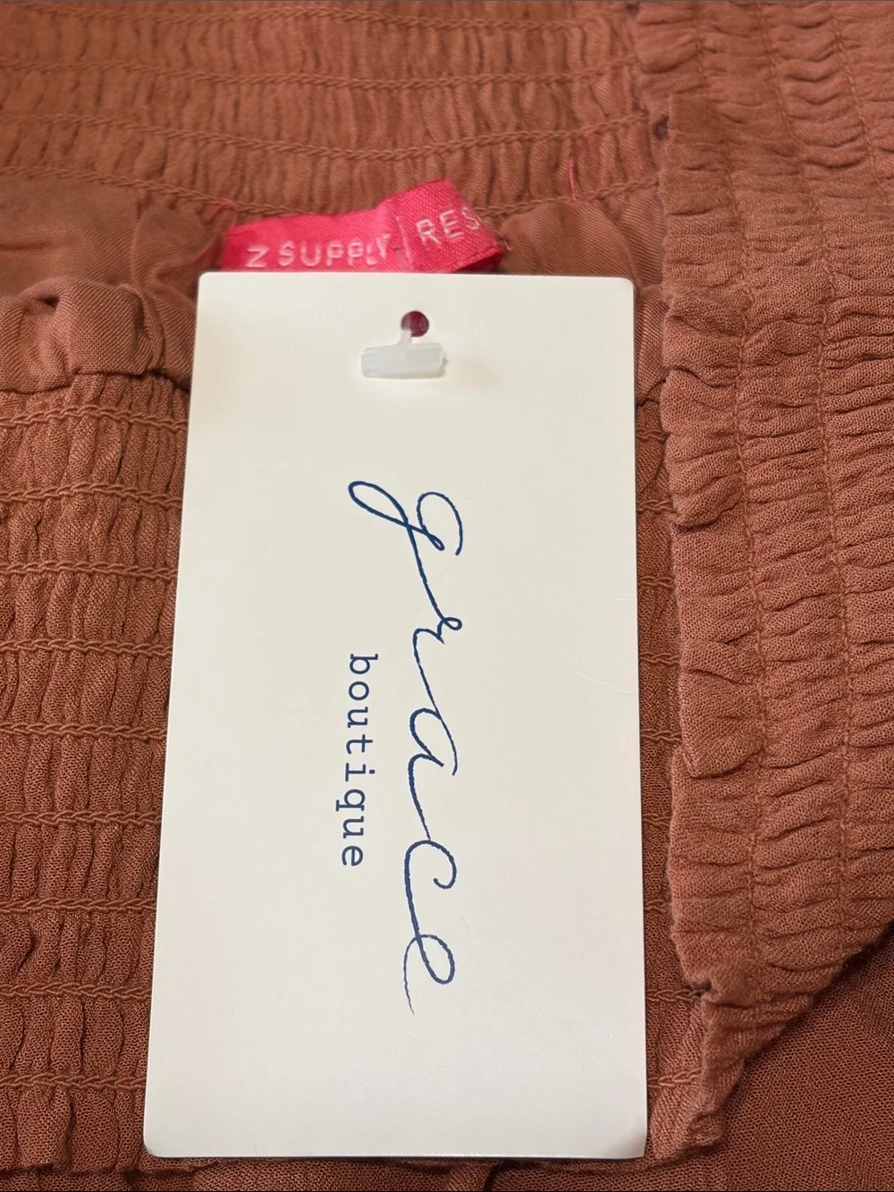 NWT Z Supply Dawn Crinkle Short Copper Women’s Elastic Band Size Large Boutique - Picture 3 of 7